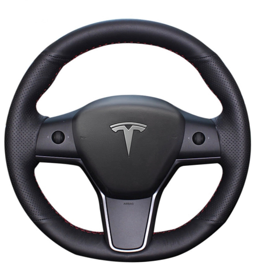 Housse De Volant Pour Tesla Model 3 Model Y 2017-2023, Couverture De Volant  En Fibre De Carbone Grip Coustom Fit Pour Tesla [u2292] - Cdiscount Auto