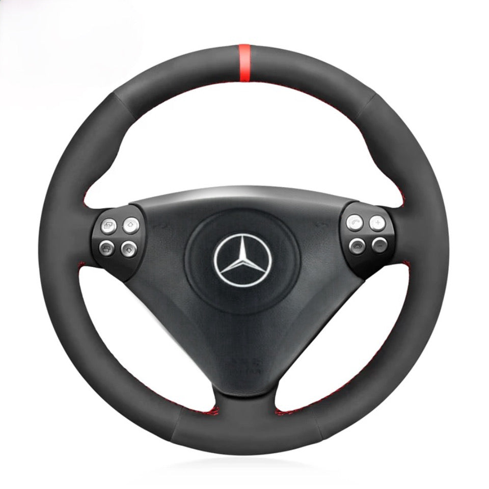 Housse De Volant Sur Mesure Pour Mercedes Classe A W169 (2005-2011) – Cuir Lisse Et Perforé
