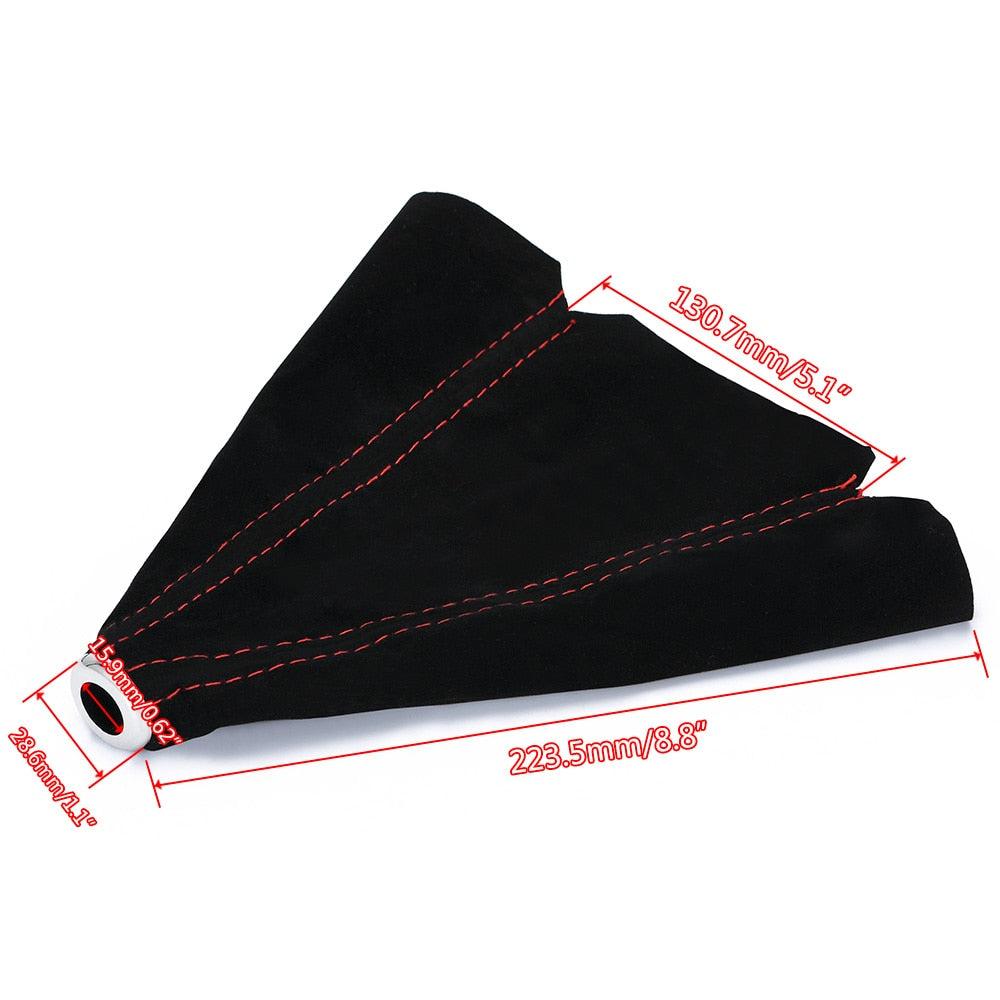 Soufflet De Levier De Vitesse + Cadre Plastique Noir Pour Fiat 500 (2007-2015) - Cuir Véritable, Broderie Rose '500' - 1
