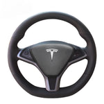 COUVRE VOLANT  CUIR VÉRITABLE POUR VOLANT TESLA MODEL S