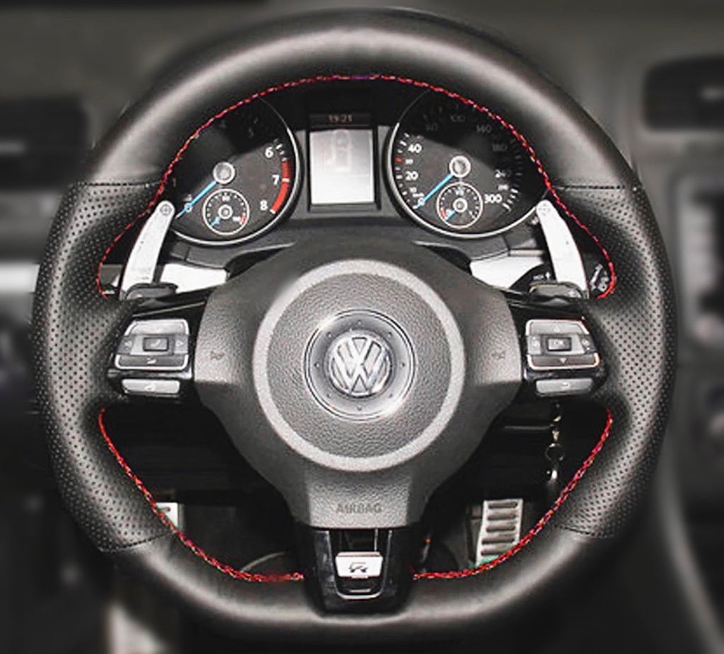 Housse de volant en cuir pour Volkswagen Golf 6 GTI MK6, Polo GTI, Scirocco  R Passat CC, nouvelle collection - Type E Type