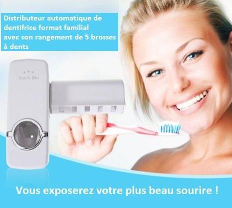Distributeur de dentifrice avec porte brosse à dents innovagoods