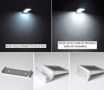 Lampe solaire d'accueil et de sécurité étanche IP65, 20 led à éclairage automatique