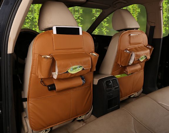 Accessoire housse en cuir Multi rangements pour dossier de siège de voiture  5 couleurs – Rangetou